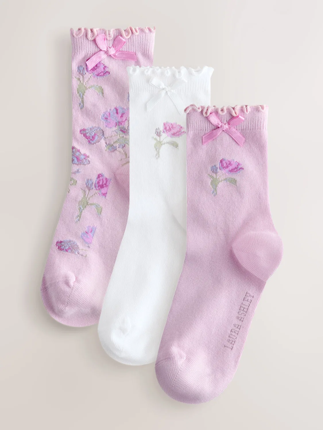 Носки, 3 пары, цветочный узор Laura Ashley, Мульти Флорал