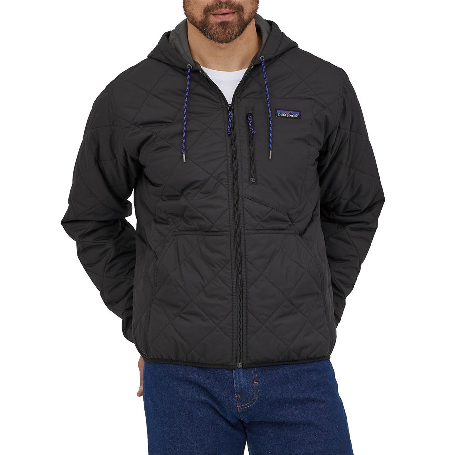 

Куртка-бомбер с капюшоном Patagonia Diamond Quilt, черный