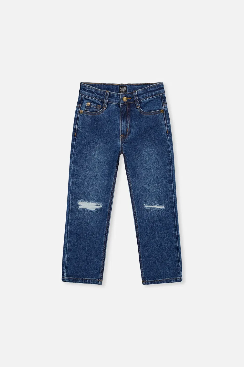 Детские джинсы с эффектом стрейч 5 карманов Deux par Deux, Navy Blue Denim
