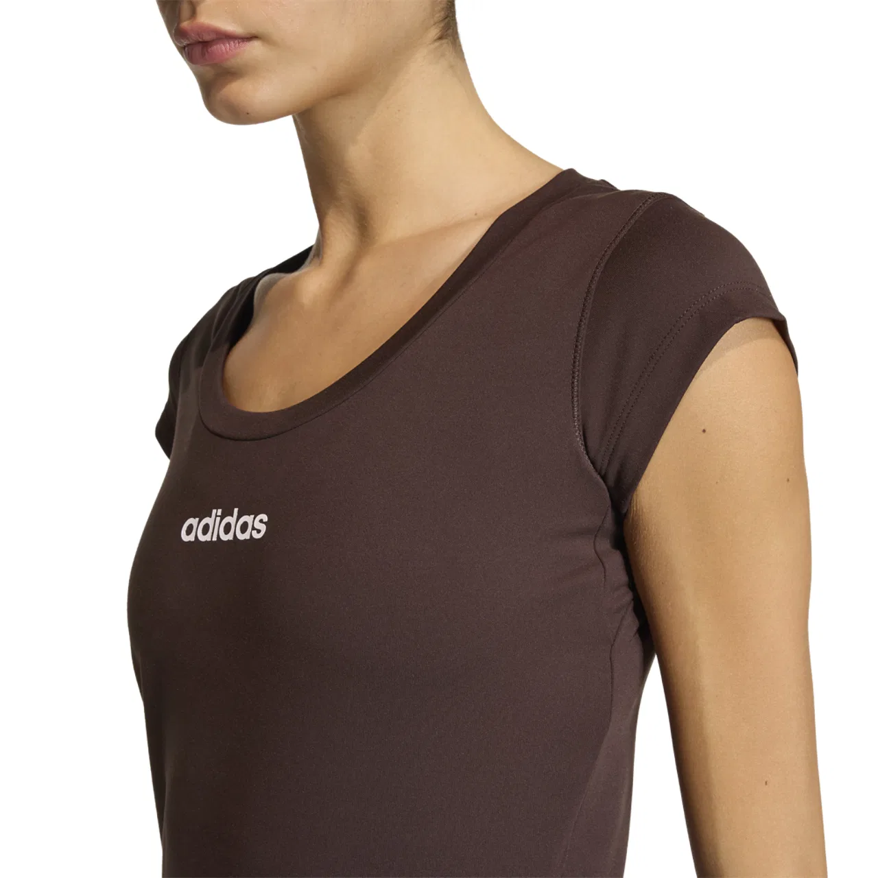 Женская футболка Hyperglam Training Baby T-Shirt Adidas, цвет Aurora Coffee — фото 4