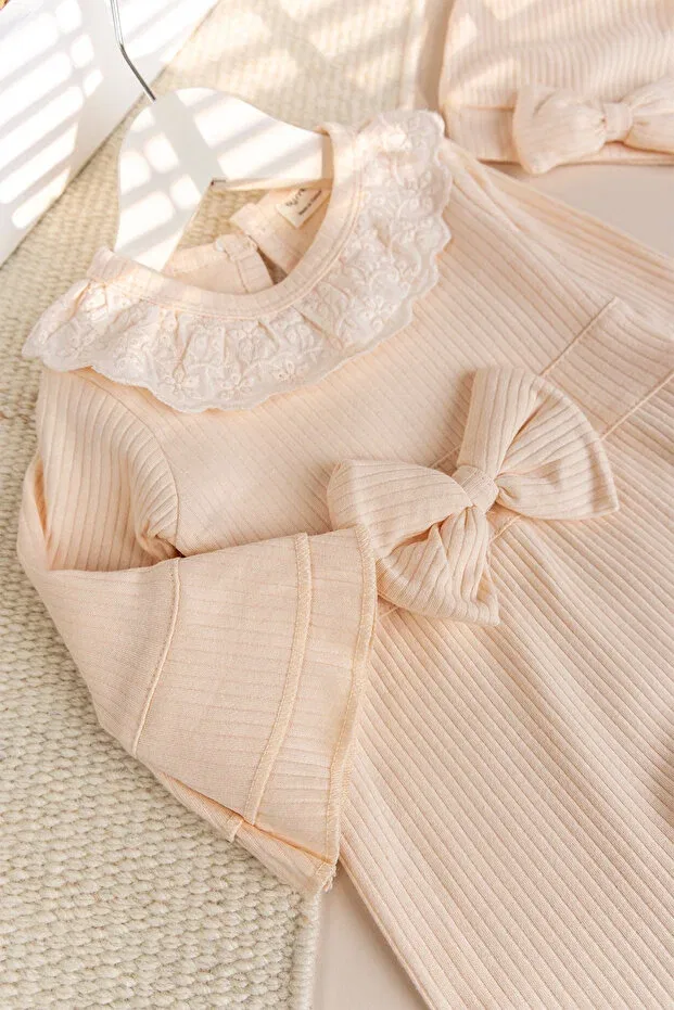 Детский комбинезон для девочек хлопковый Babymod, Beige — фото 2
