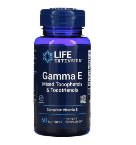 

Смесь токоферолов и токотриенолов Gamma E Life Extension, 60 таблеток