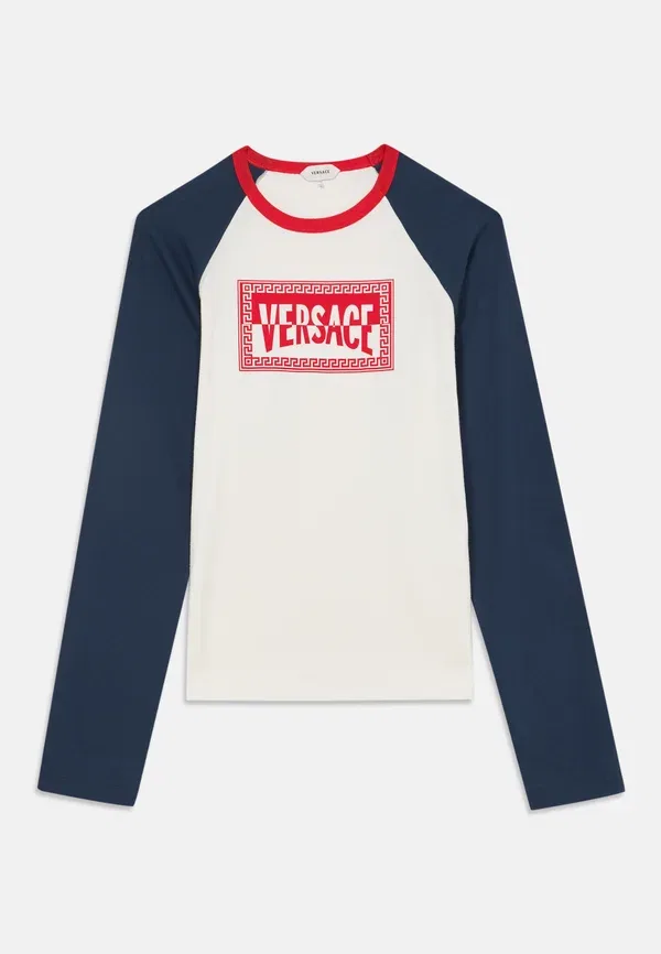 Футболка с длинными рукавами Etichetta club kids с принтом, унисекс Versace, белый/красный/темно-синий