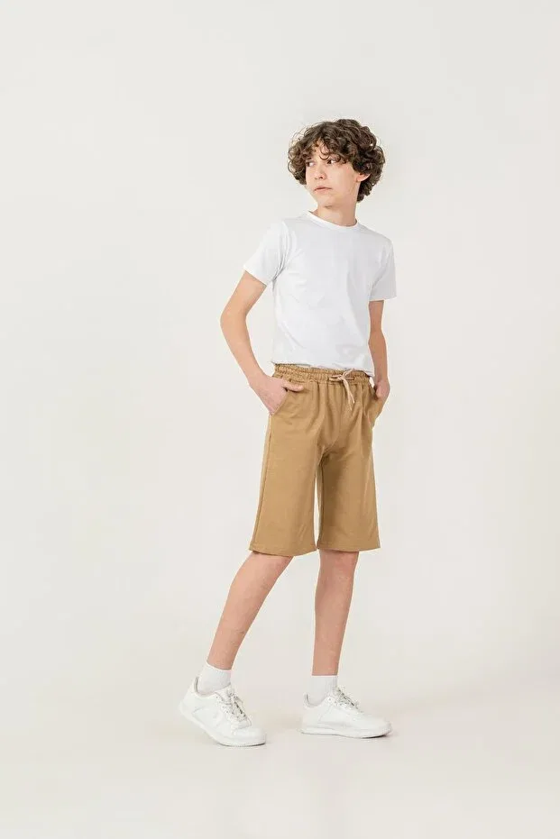 Детские шорты для мальчиков с завязками Mışıl Kids, Camel — фото 3