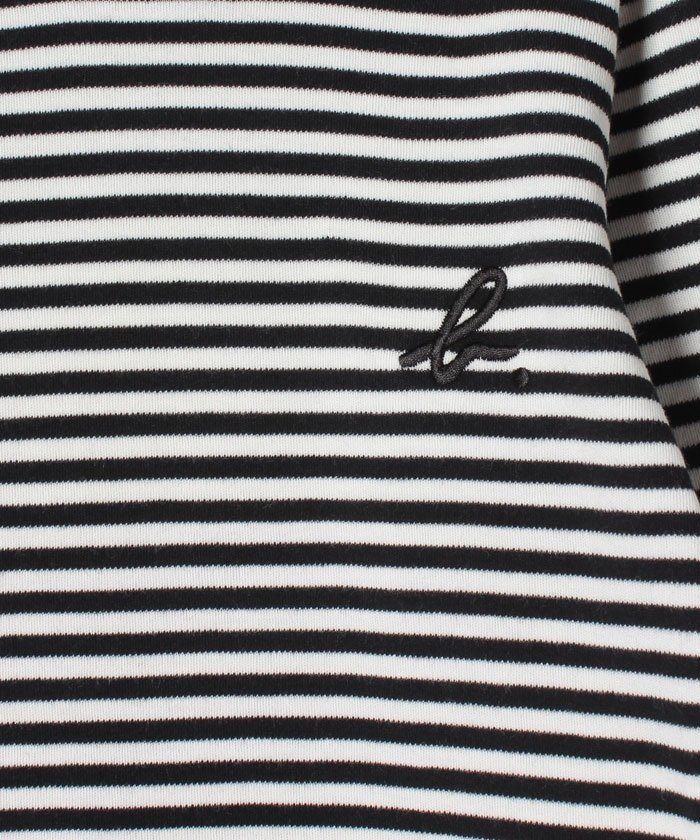 Детская хлопковая полосатая водолазка с логотипом "b" Agnes b. ENFANT, Black — фото 3