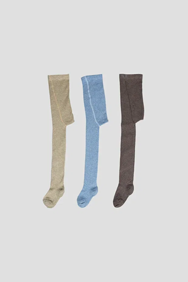 Детские колготки для девочек хлопковые 3 пары Defne Baby, Gray-Blue-Brown — фото 4