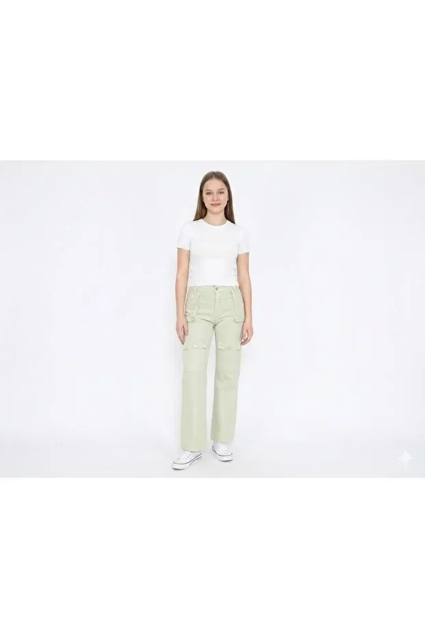 Детские джинсы для девочек свободного кроя Crassi, Water Green