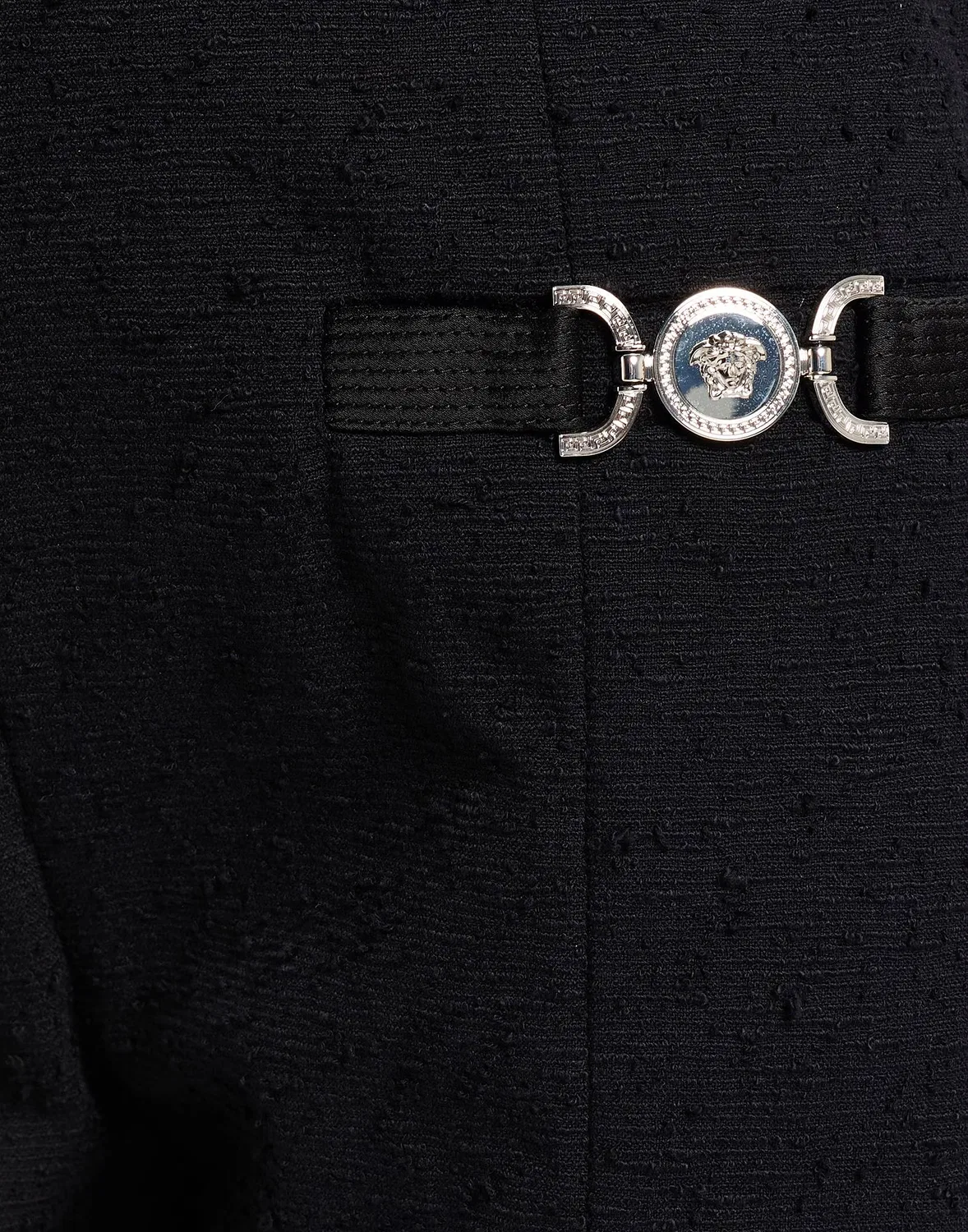 Женский комбинезон с глубоким вырезом Versace, черный — фото 4