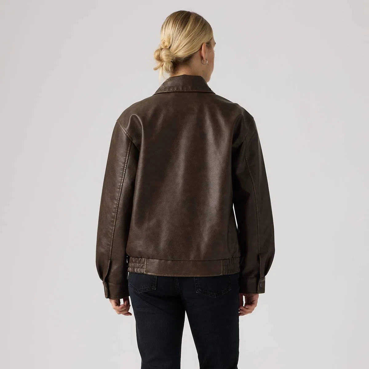 Бомбер свободного кроя из искусственной кожи Levi's, Brown - Brown — фото 4