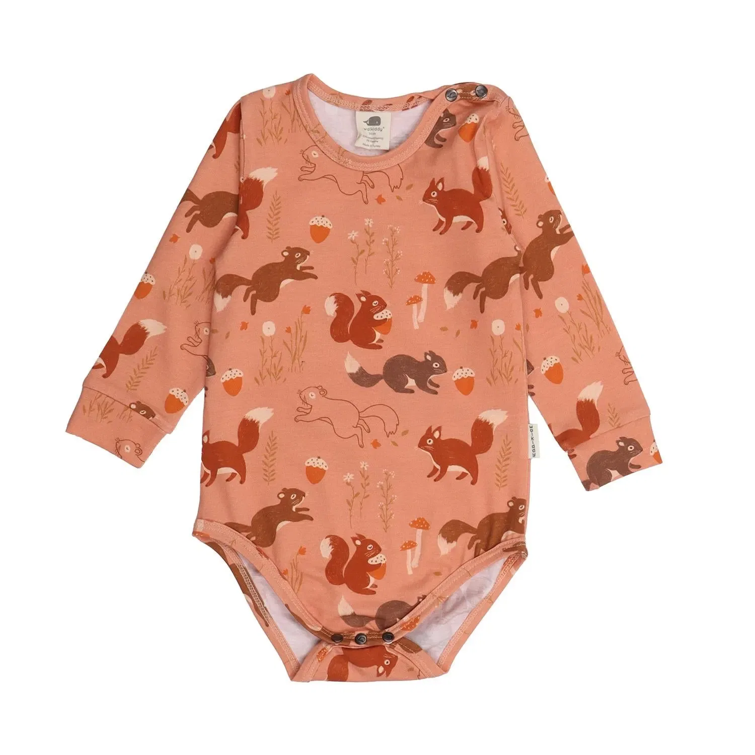 Боди с принтом Body Tiny Squirrels Walkiddy, белый