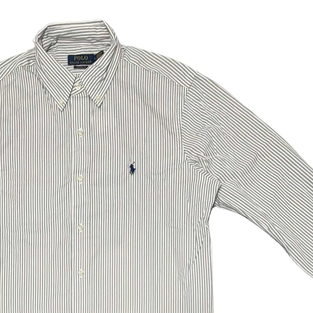 Мужская рубашка с отложным воротником White Gray Polo Ralph Lauren — фото 4