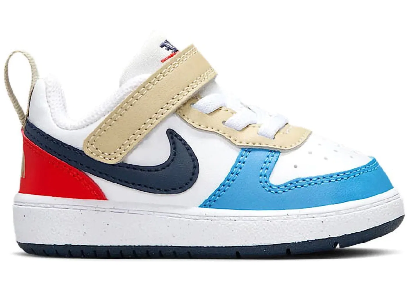 Детские кроссовки Lifestyle Nike Court Borough Low Recraft, White/Light Crimson/Blue Beyond/Thunder Blue