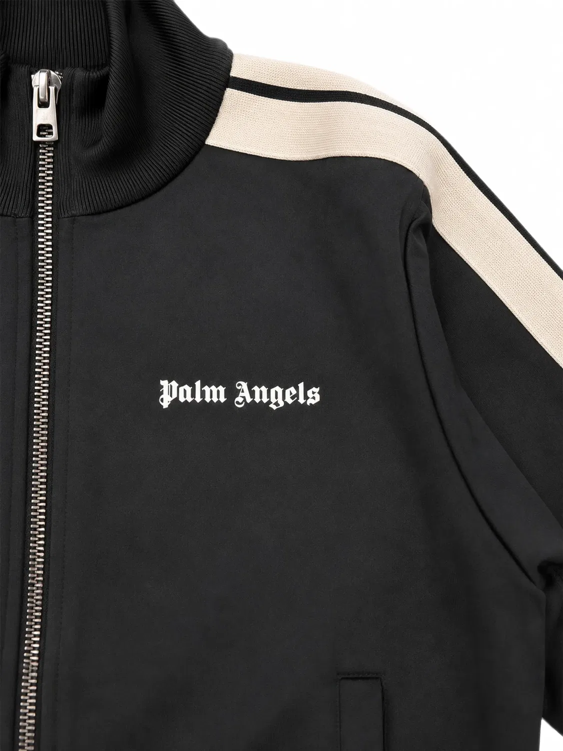 Куртка с логотипом и полосками Palm Angels Kids, черный — фото 3