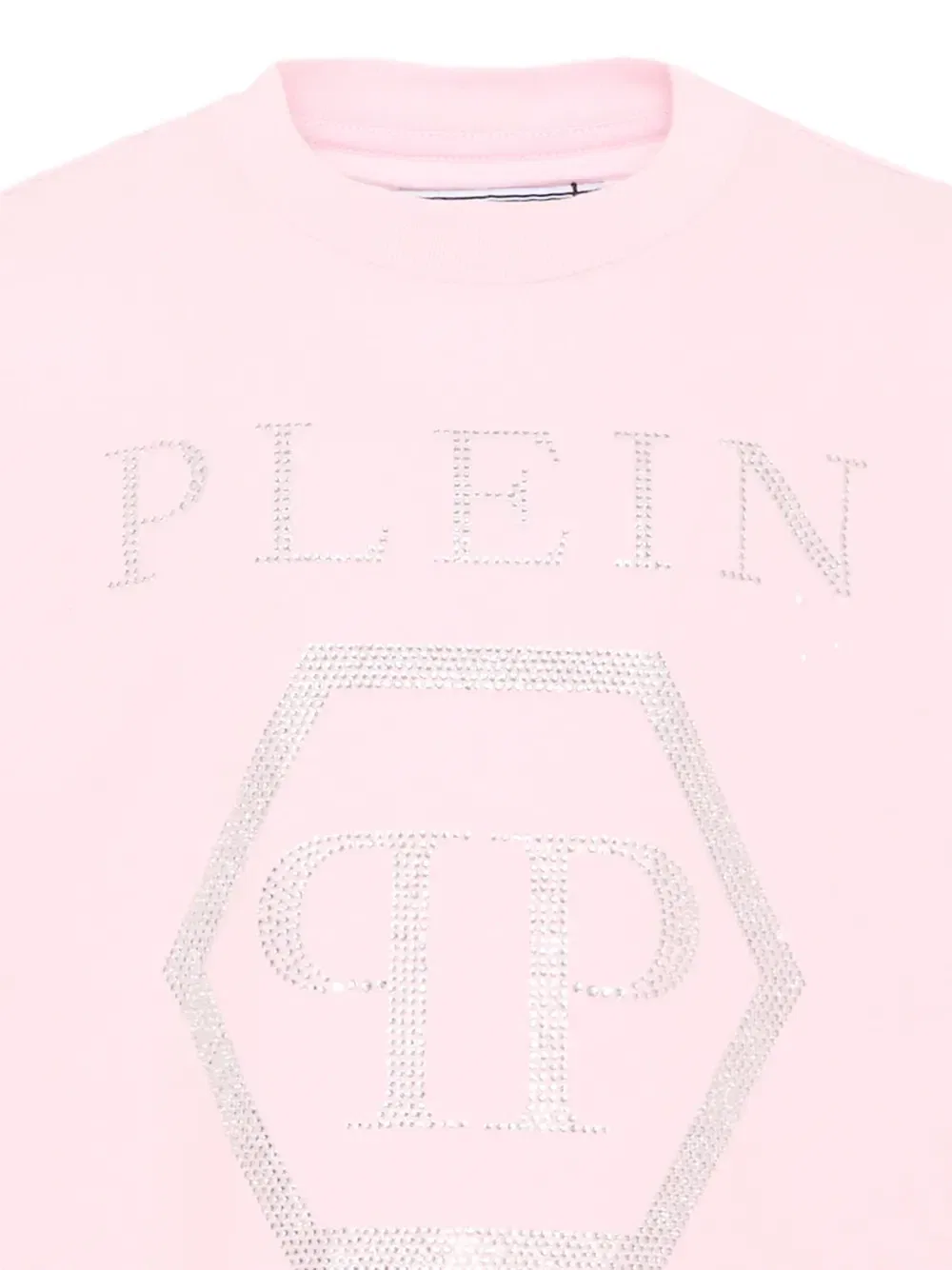 Футболка с логотипом из страз Philipp Plein Junior, розовый — фото 3