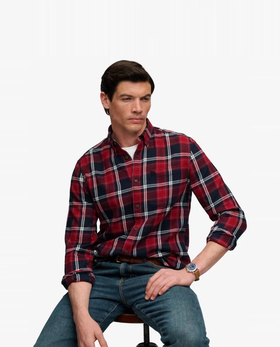 Мужская рубашка из хлопка, Lumberjack, Superdry, синий — фото 4