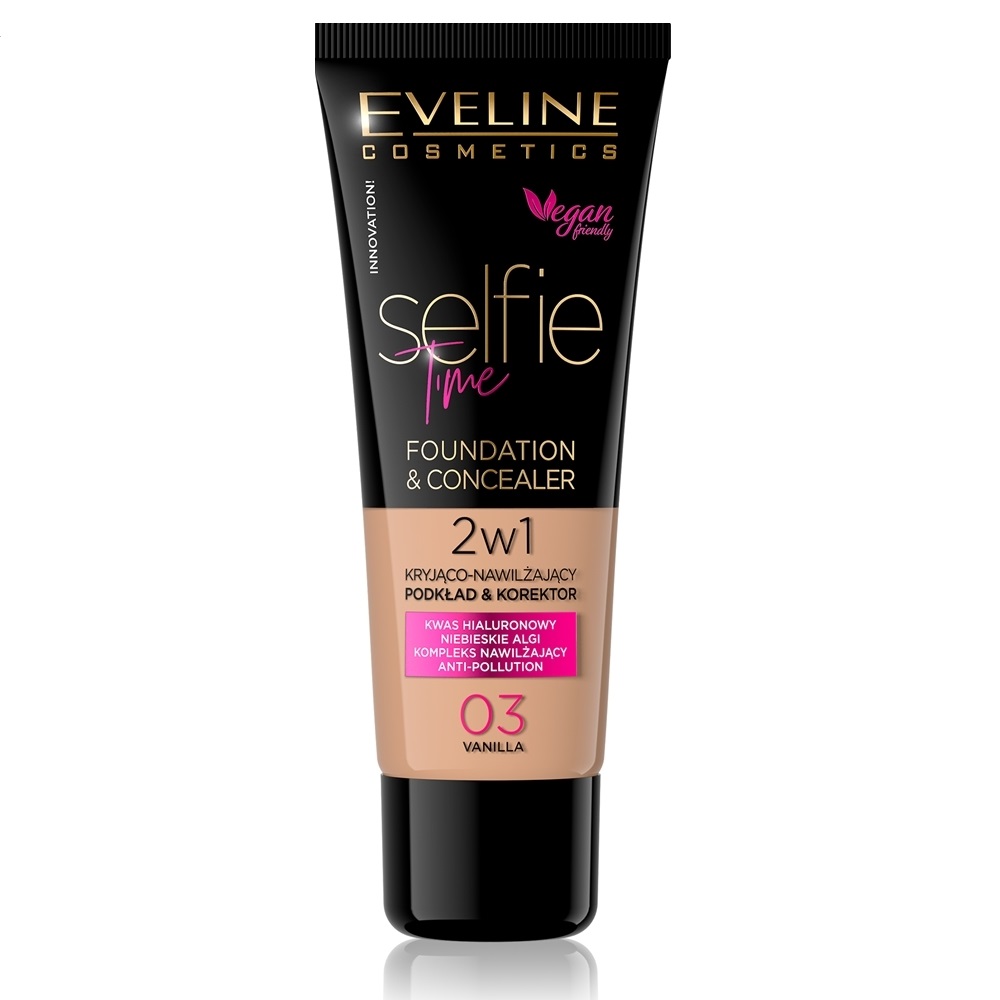 

Тональный крем и консилер 2в1 Eveline Cosmetics Selfie Time, 03 vanilla