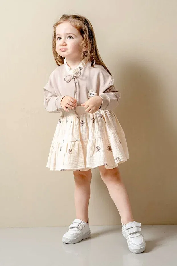 Детский комплект для девочек с принтом Glam Jnf Kids, Beige