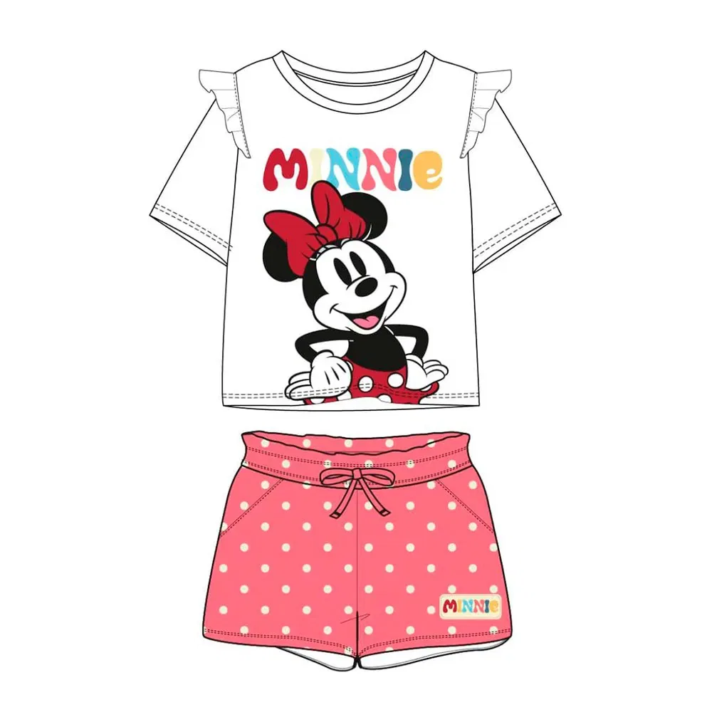 Детский комплект для девочек с принтом Minnie Mouse Disney, Pink