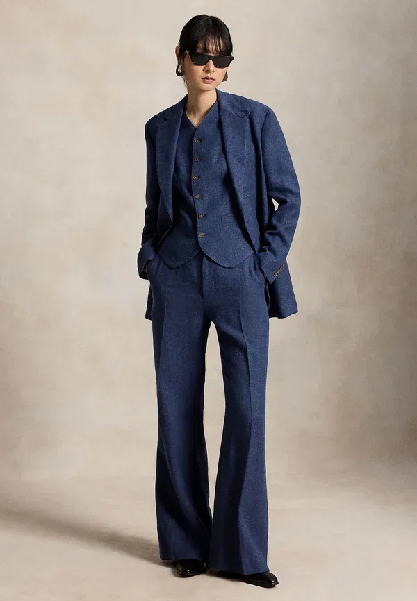 Брюки льняные из смесовой ткани beaton pant, Polo Ralph Lauren Melange, синий — фото 2