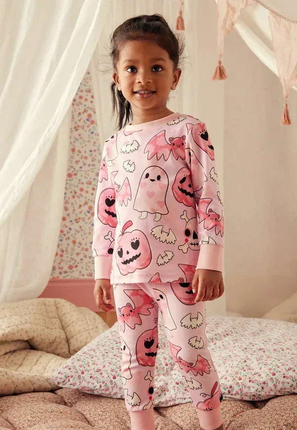 Комплект пижамы с принтом Halloween Regular Fit Next Pink Ghost, розовый
