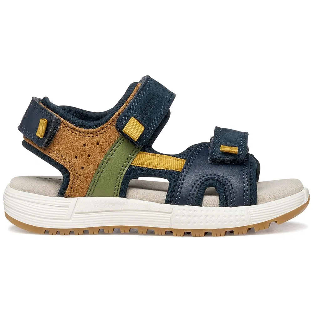 Детские сандалии для мальчиков с контрастными вставками J Sandal Alben Boy Geox, Navy Ochre