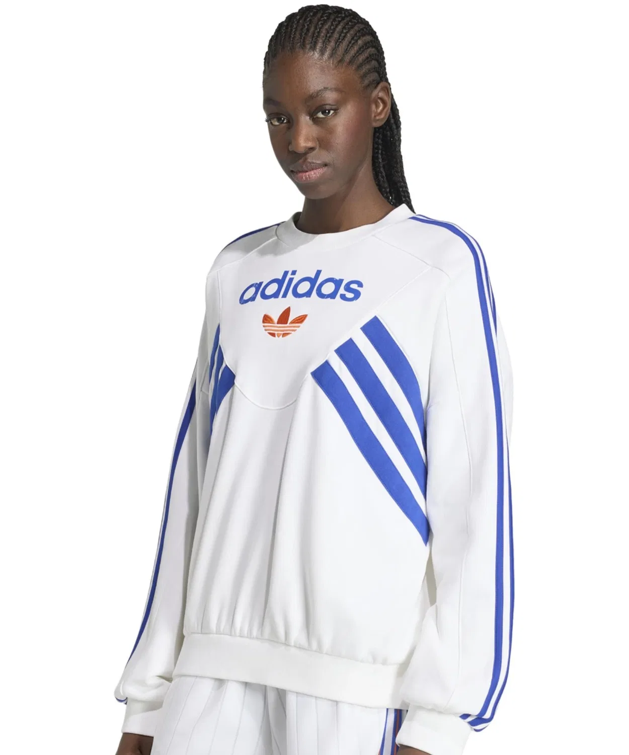 Женский свитшот с графическим принтом Adidas GARMENT WASHED GRAPHIC CREW, Белый