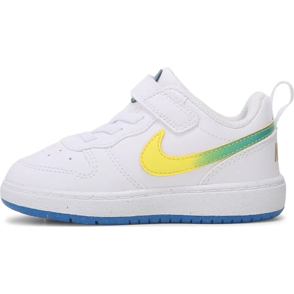 Детские кроссовки Kids' court borough low recraft для малышей Nike, White/Blue/Yellow — фото 3