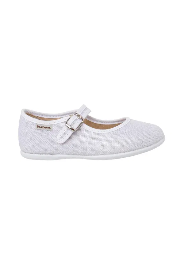 Туфли балетки с пряжкой и бантом Merceditas Ceremonia Brillio Hebilla Pisamonas Blanco, белый