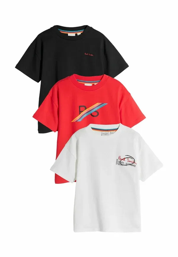 Футболки 3шт, хлопок, Regular fit, Paul Smith Junior, Red, White, белый/черный/красный