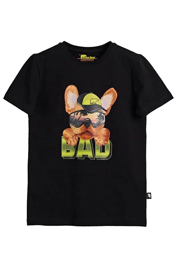 Детская футболка для девочек с принтом Spark kids Bad Bear, Black