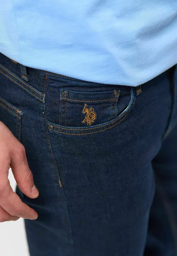 Брюки прямого кроя, slim fit jeans U.S. Polo Assn., Dark blue, темно-синий — фото 4