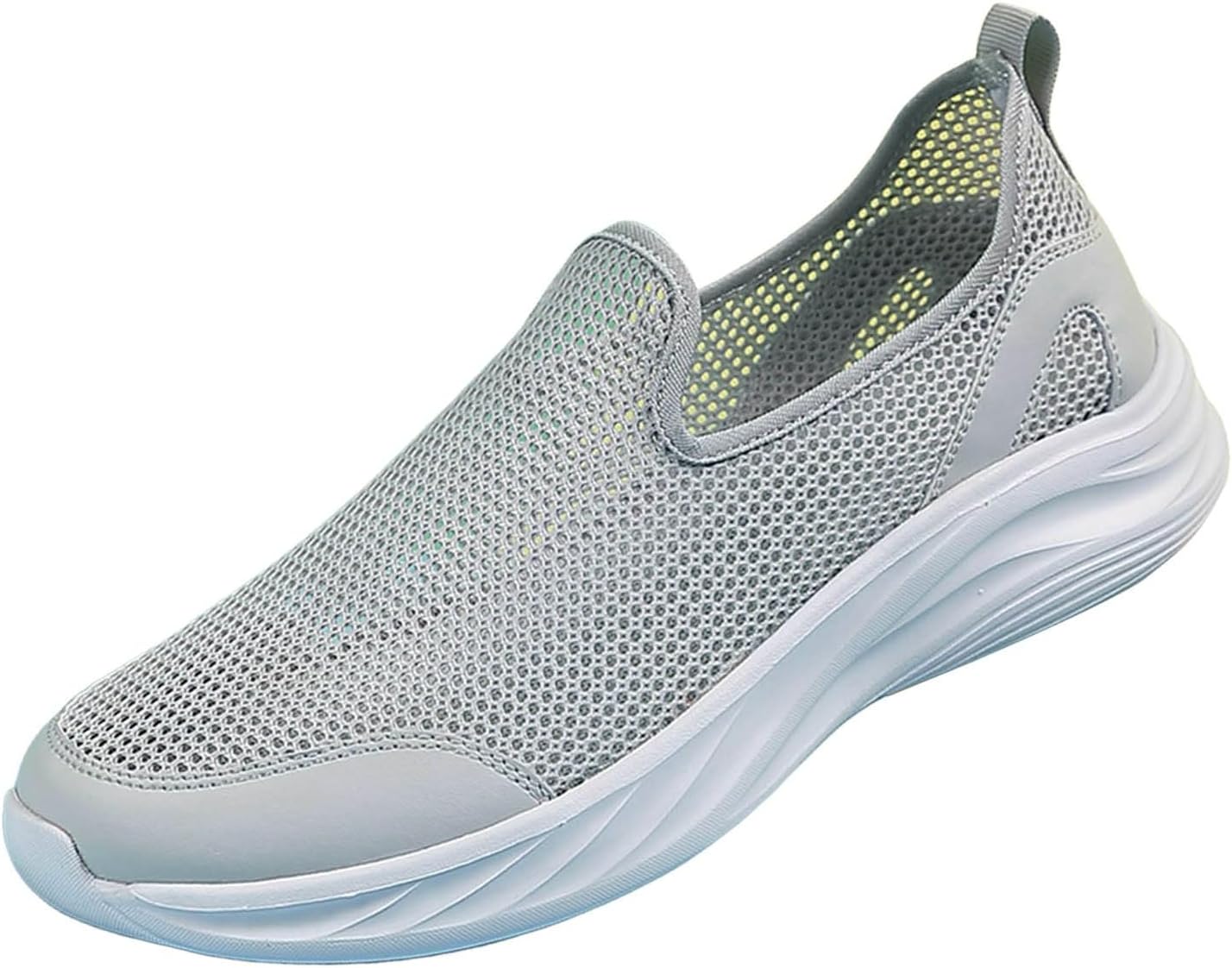 

Мужские сетчатые туфли Нескользящие легкие прогулочные туфли Слипоны с вырезами Широкая посадка Дышащие кроссовки Generic, Light Ashy