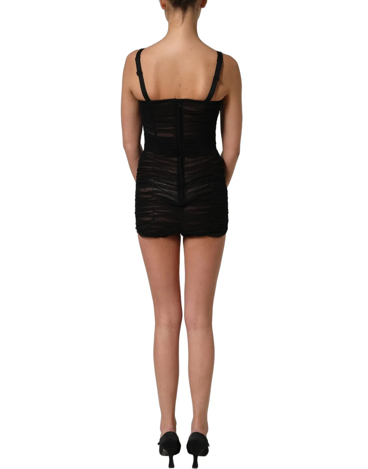 Женское платье-мини без рукавов с корсетной шнуровкой Corset Style Fitted Mini Dolce & Gabbana, Black — фото 2
