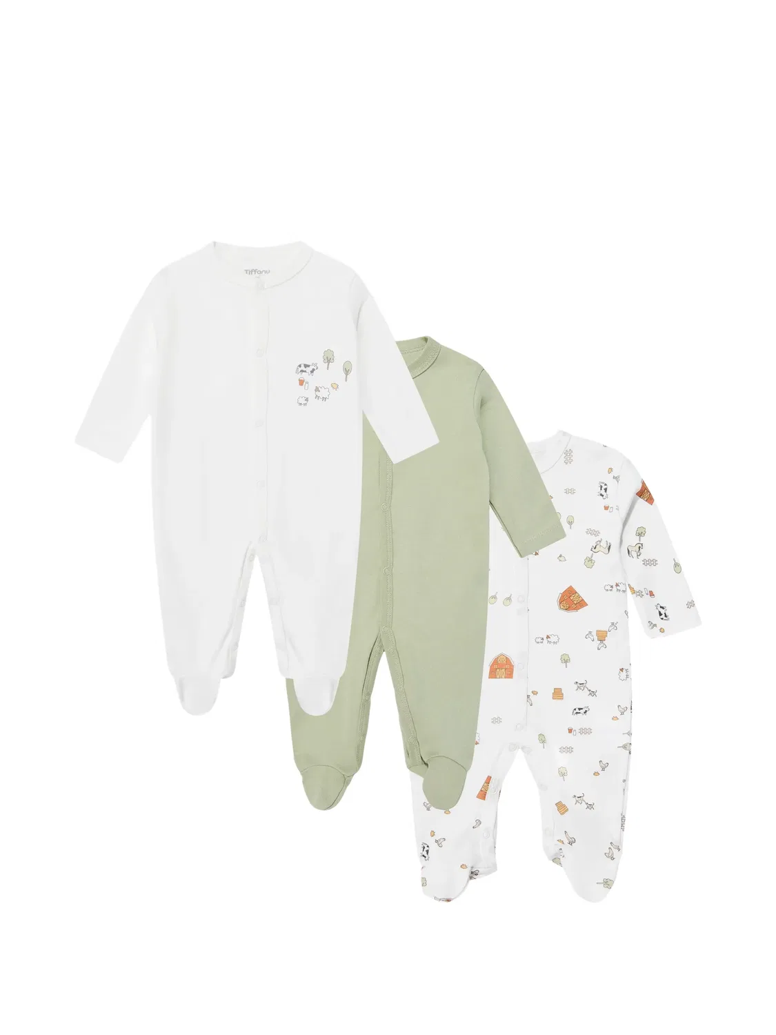 Комплект для новорожденного с принтом Tiffany Kids, белый