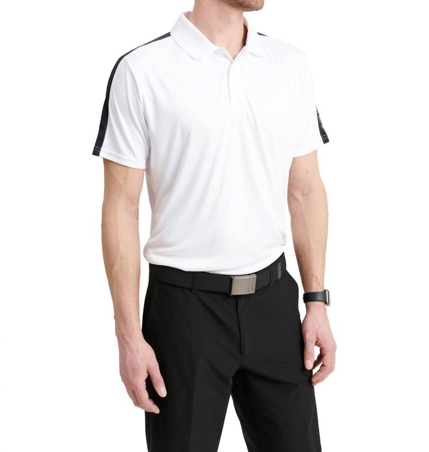 

Мужская рубашка-поло Bandon Drycool в белом и черном цвете Abacus Sportswear US