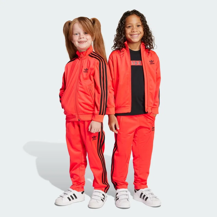 Детский спортивный костюм с тремя полосами Originals JY1146 Adicolor Firebird Track Suit Kids adidas, Красный