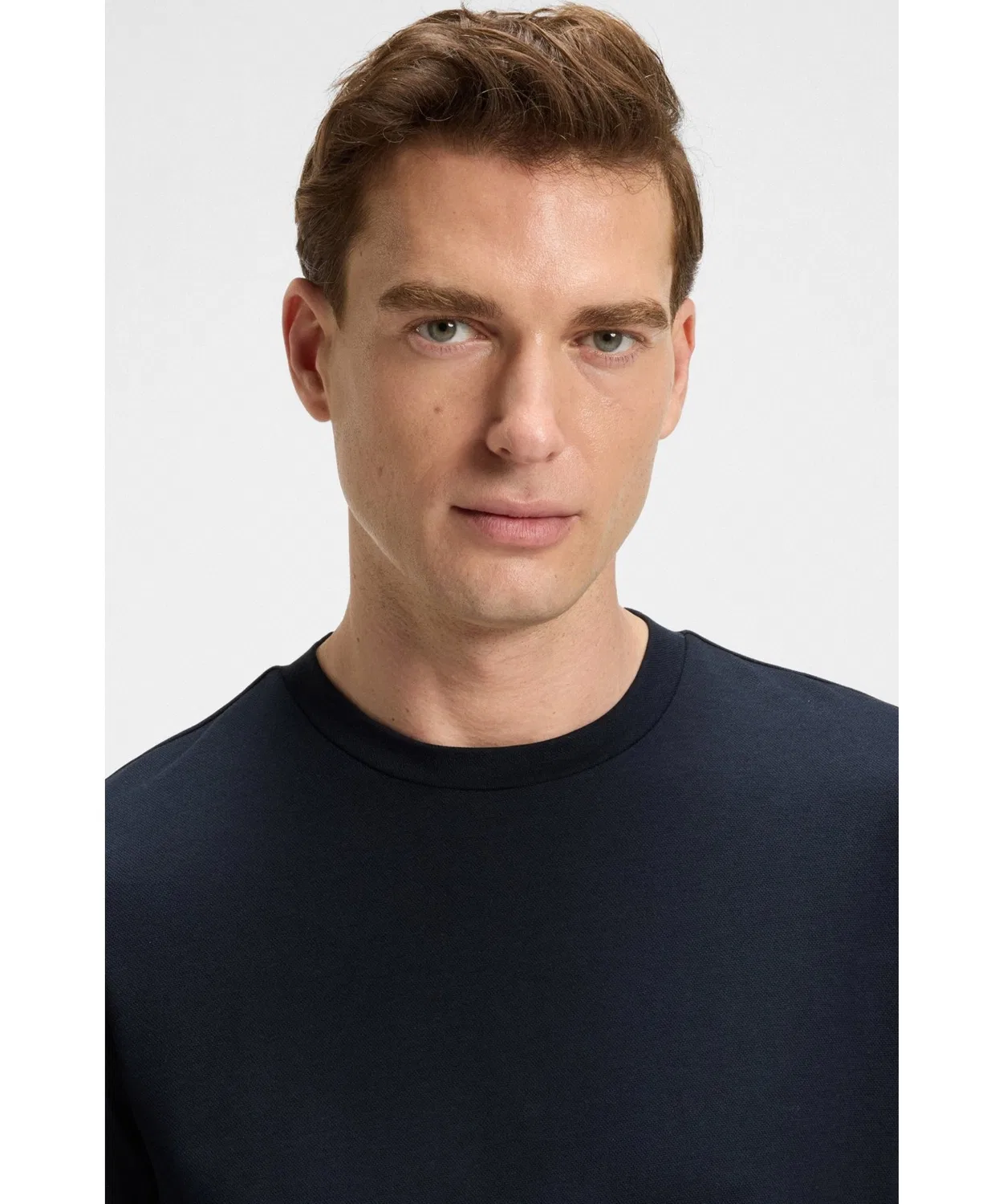 Мужская футболка из хлопкового пике Regular Fit BOSS, Dark Blue — фото 2
