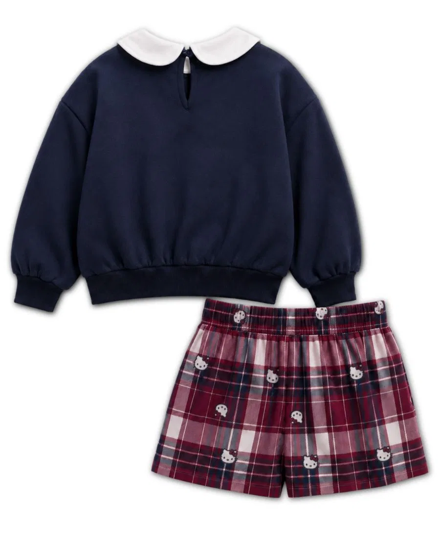 Комплект из свитшота и юбки-шорт с принтом Hello Kitty, Peter Pan Collar Hello Kitty, Navy — фото 2