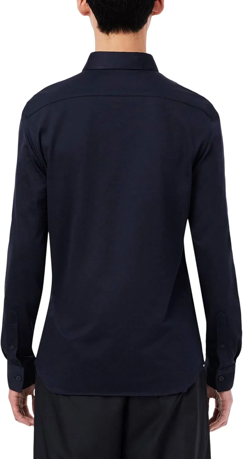 Мужская рубашка на пуговицах из хлопкового канваса Commuter Shirt, Lacoste, Abysm — фото 3