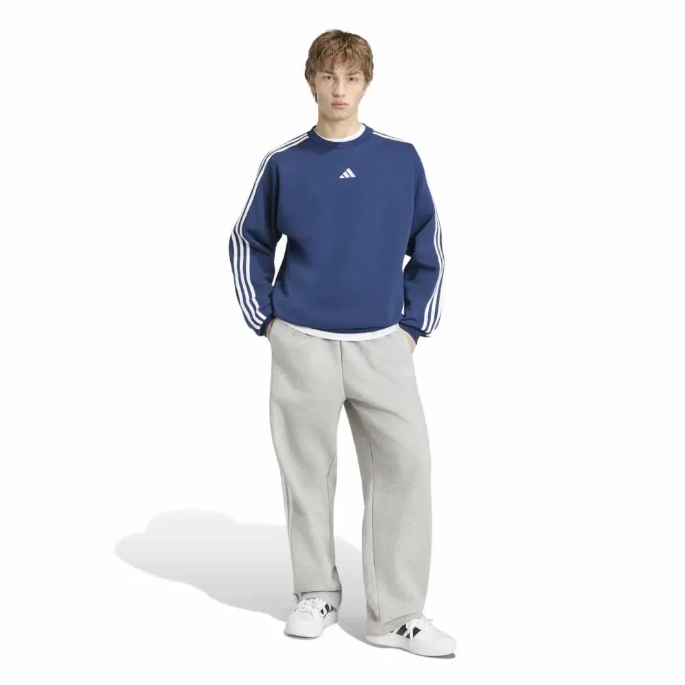 Мужской свитшот из флиса с принтом 3-Stripes Adidas, Blue — фото 4