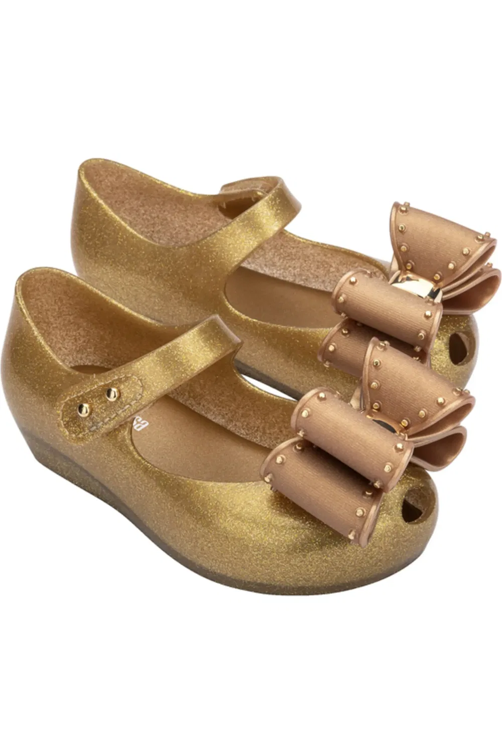 Туфли детские балетки с бантом Ultragirl Classic Mary Jane Mini Melissa, Pearly Beige