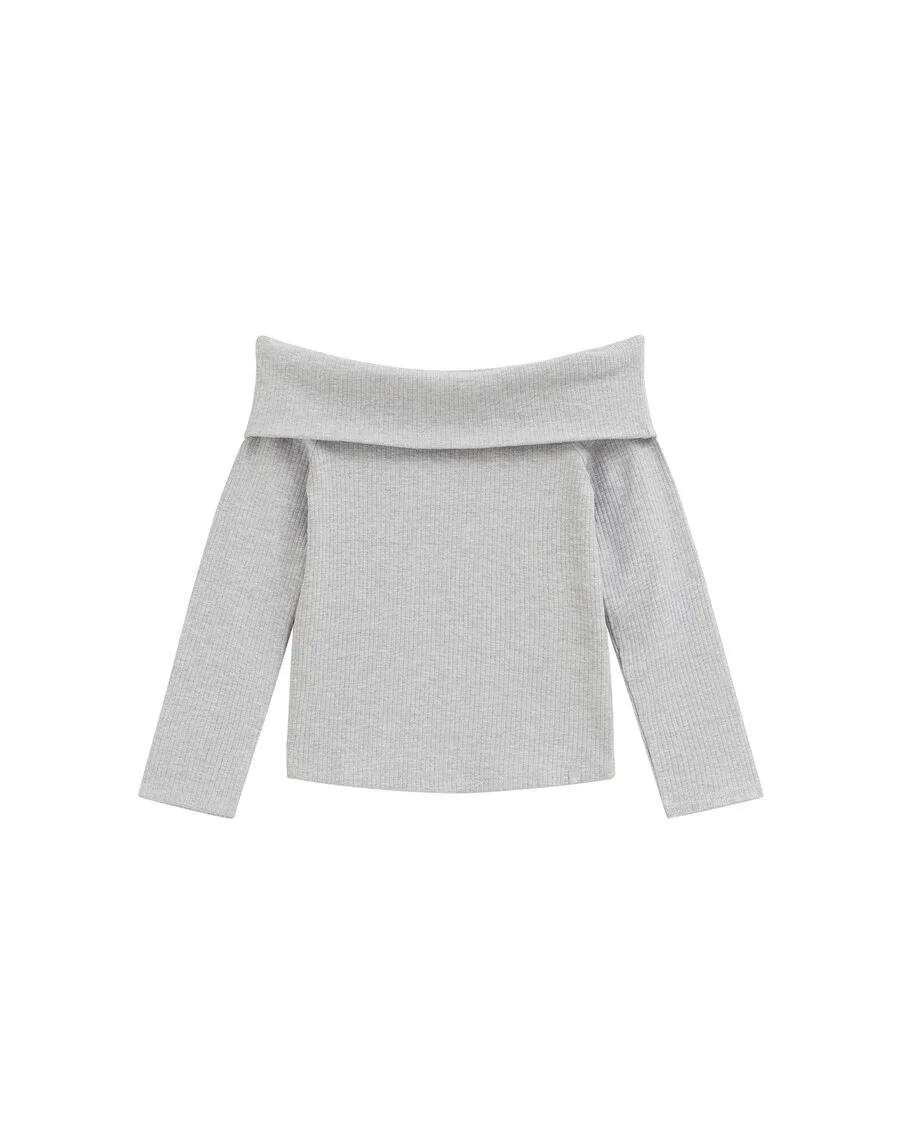 Топ WE Fashion светло-серого цвета