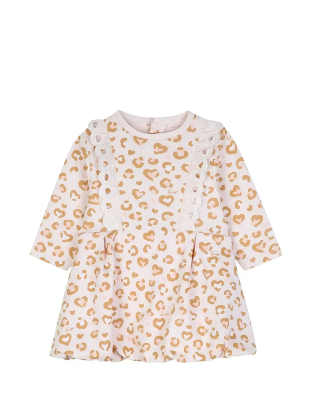 Комплект с оборками и леопардовым принтом Kenzo Kids, бежевый — фото 3