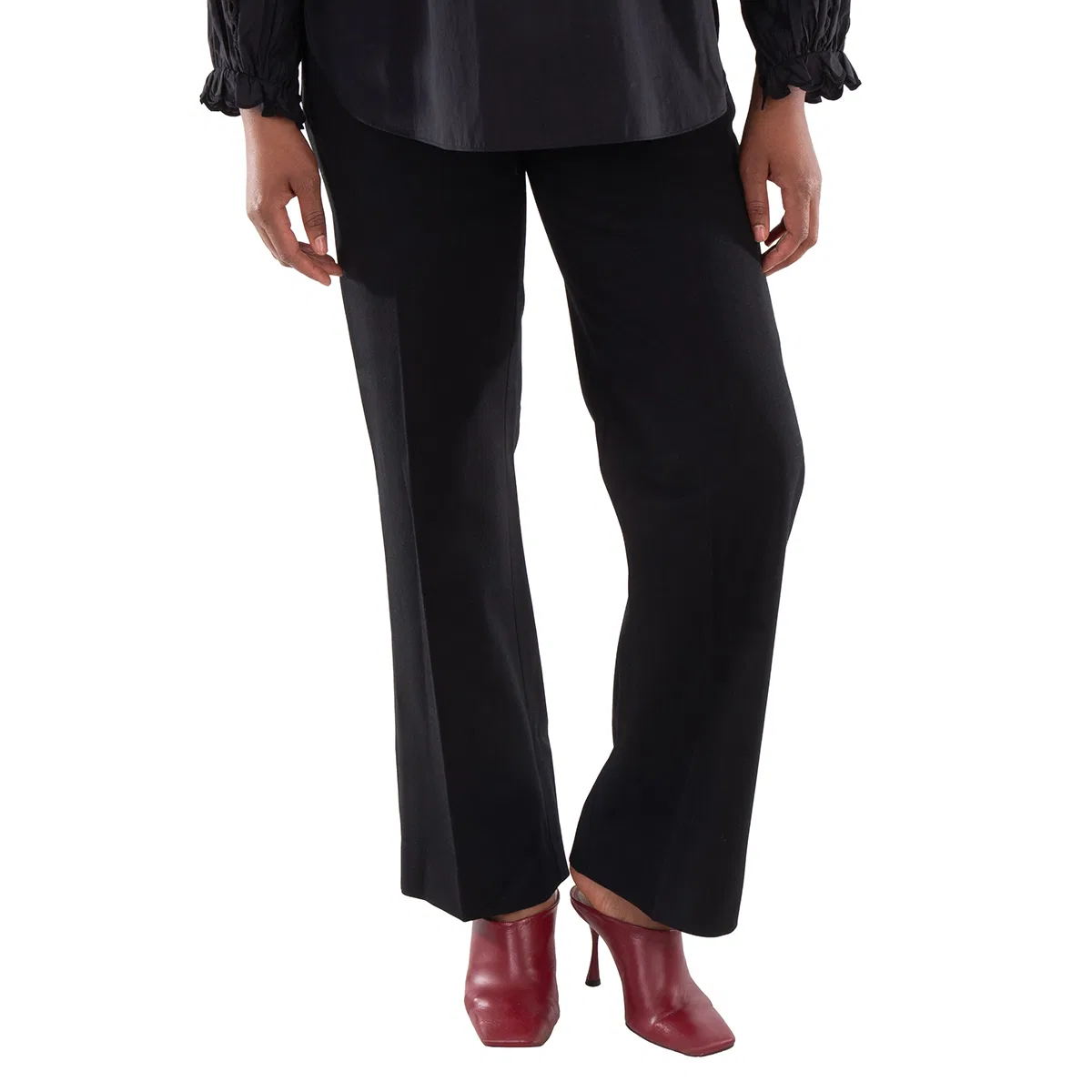 Брюки прямого кроя Wool Blend Tailored Burberry, Black