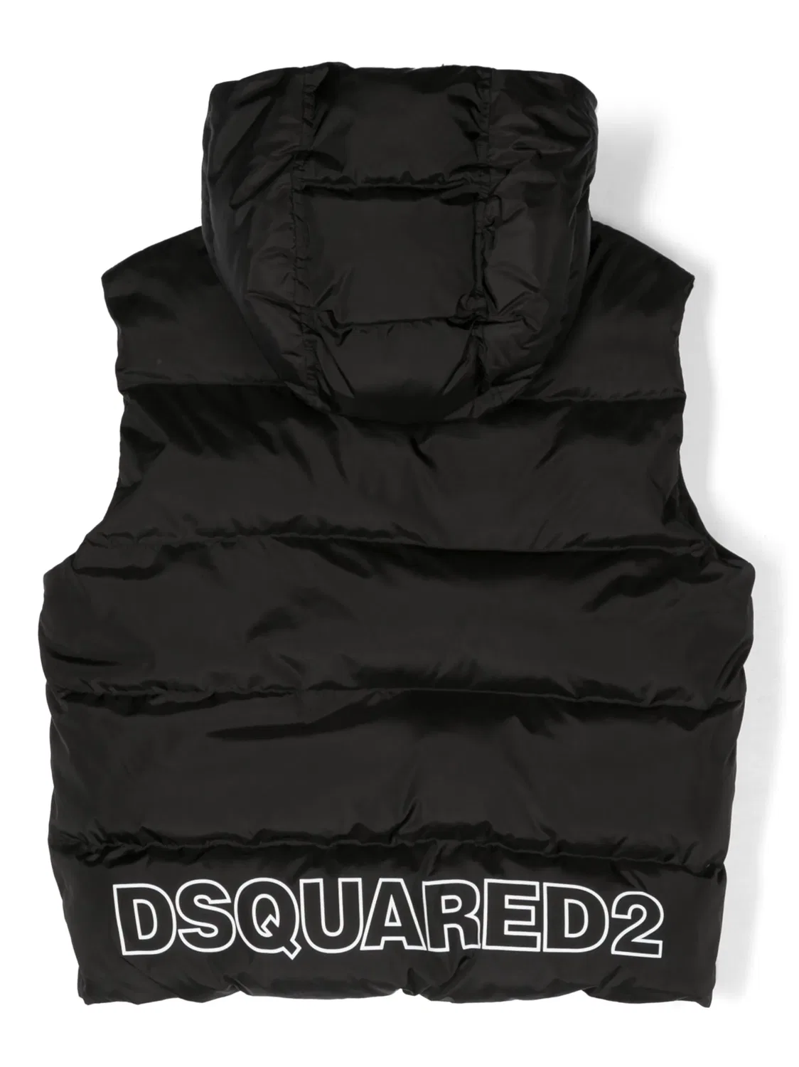 Жилет с капюшоном и логотипом DSQUARED2, черный — фото 2
