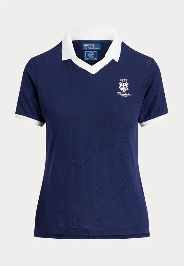 Поло из нейлона Polo Ralph Lauren, белый/темно-синий — фото 4