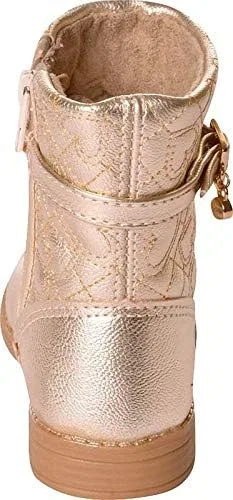 Детские сапоги для девочек с принтом Hearts KIDKLICK FUN FASHION, Gold — фото 3