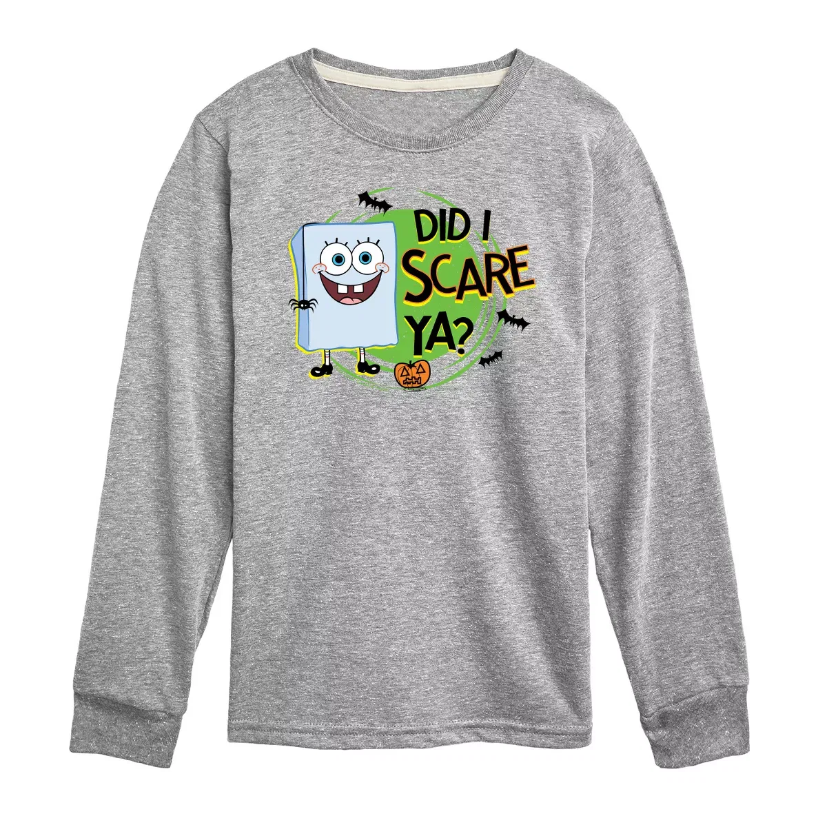 Детский лонгслив с принтом SpongeBob SquarePants - Did I Scare Ya SpongeBob SquarePants, Navy