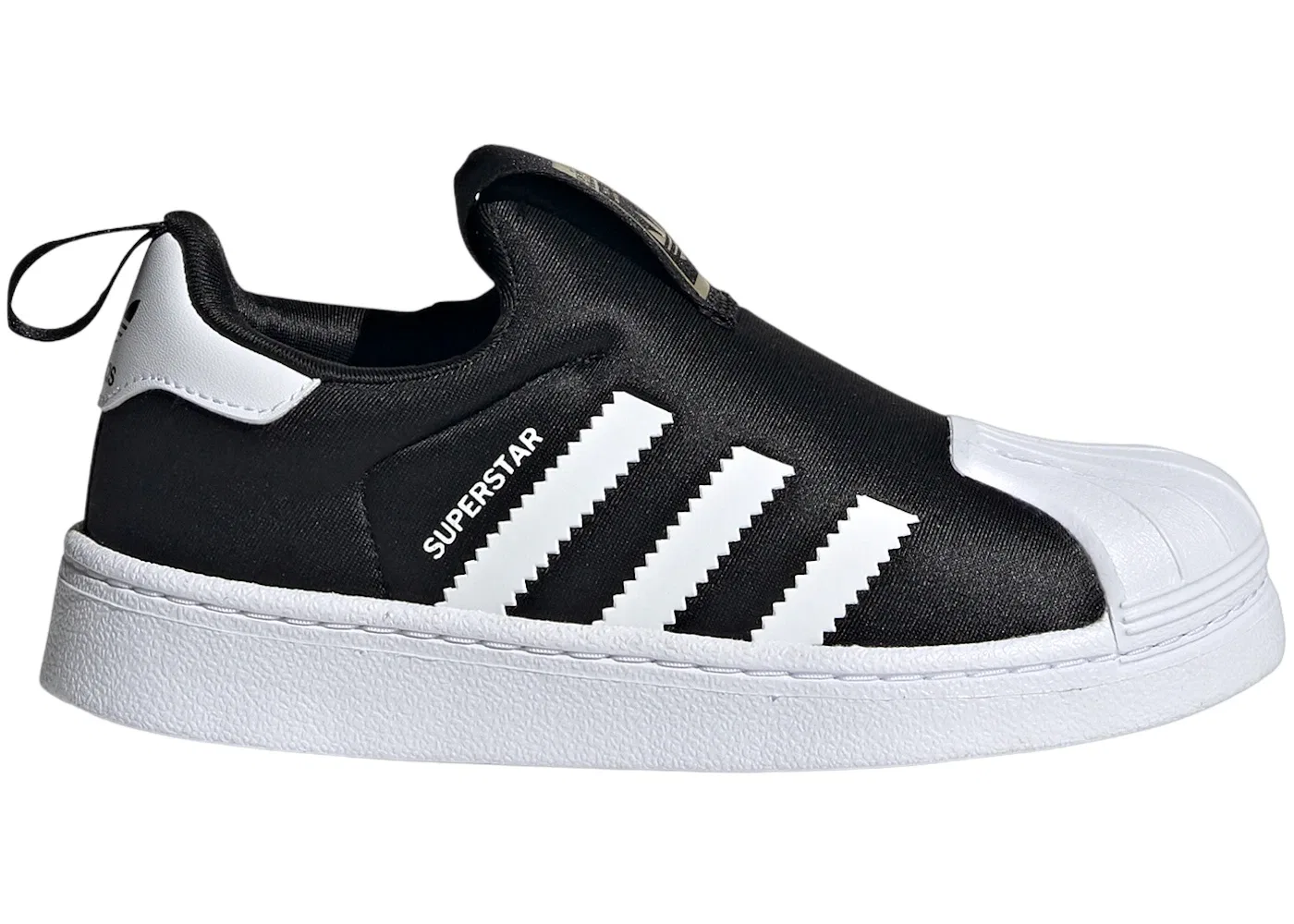 Детские кроссовки lifestyle с застежкой-липучкой Adidas Superstar 360, Core Black/Cloud White/Gold Metallic