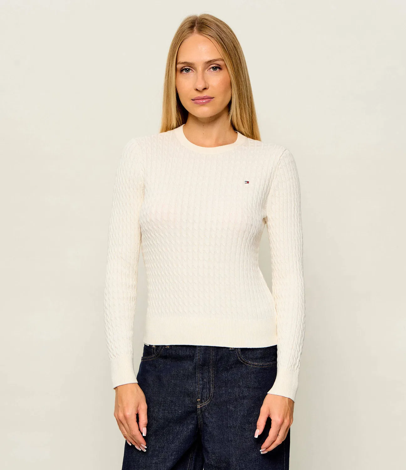 Свитер с круглым вырезом Tommy Hilfiger, ecru